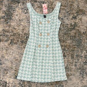 SHEIN Mint Houndstooth Dress
